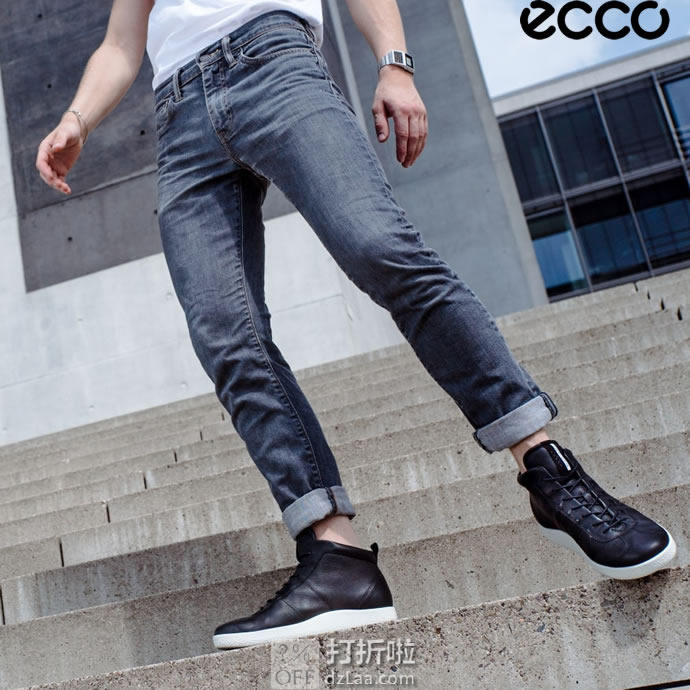 限尺码 ECCO 爱步 SOFT 1 柔酷1号 男式高帮板鞋 ￥525 中亚Prime会员免运费直邮到手约￥582