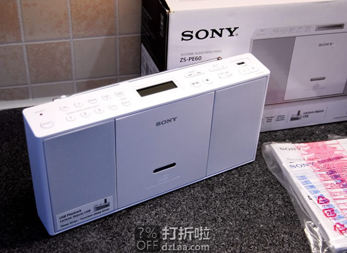 SONY 索尼 Boombox 收音机 ZS-PE60 可播放CD 镇店之宝￥527 中亚Prime会员免运费直邮到手约￥588