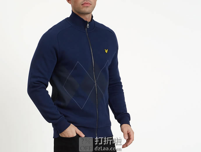 Lyle & Scott 苏格兰金鹰 Argyle 纯棉拉绒 男式夹克 M码4.2折￥293 中亚Prime会员免运费直邮到手约￥323