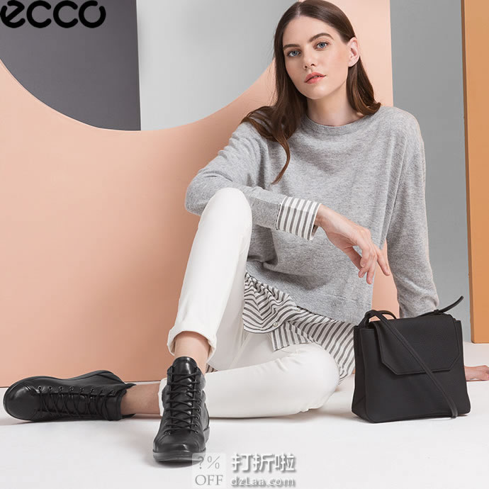 ECCO 爱步 Soft 2.0 柔酷2号 女式系带高帮休闲鞋 38码￥492 天猫￥1449