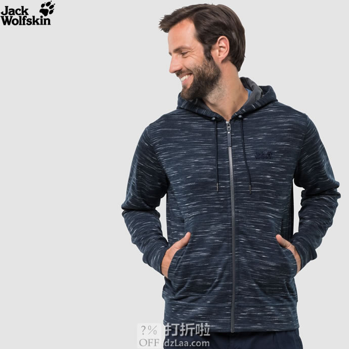 Jackwolfskin 狼爪 Oceanside 轻便透气保暖 男式连帽抓绒夹克外套 S码2.9折.59 海淘转运到手约￥305