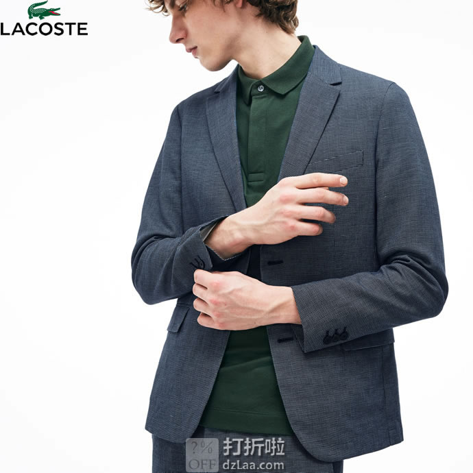 Lacoste 法国鳄鱼 修身款 男式休闲西装夹克 L码2.4折.85 海淘转运到手约￥767