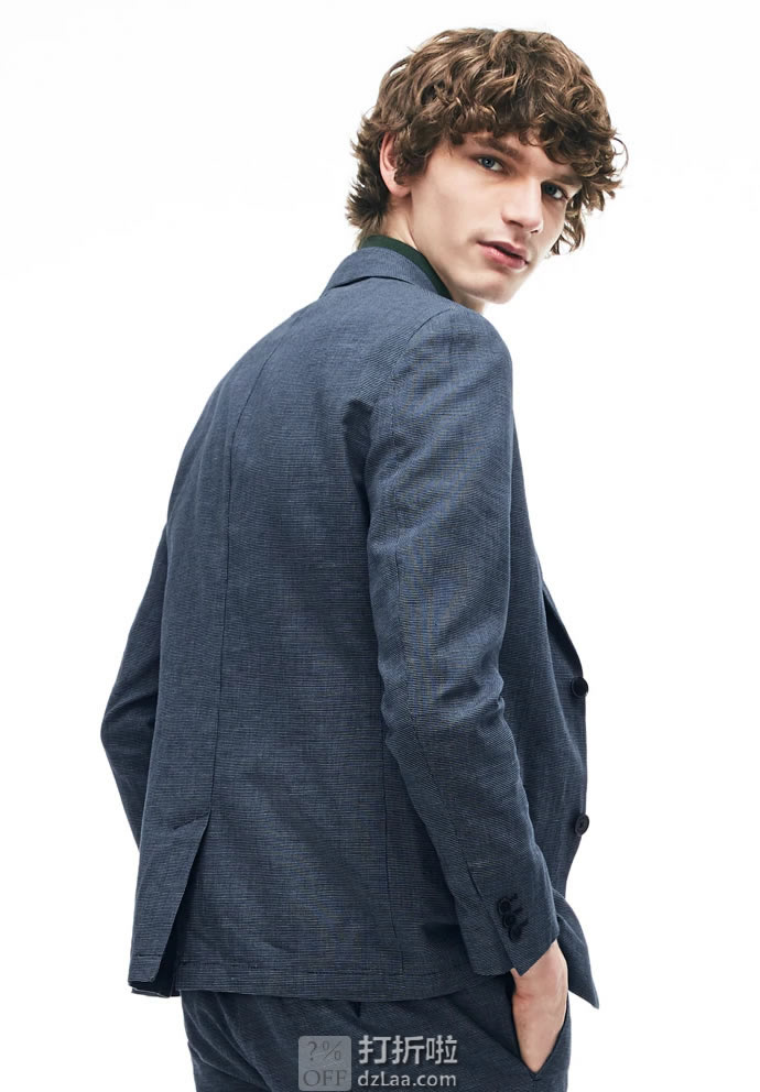 Lacoste 法国鳄鱼 修身款 男式休闲西装夹克 L码2.4折.85 海淘转运到手约￥767