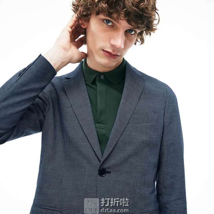 Lacoste 法国鳄鱼 修身款 男式休闲西装夹克 L码2.4折.85 海淘转运到手约￥767