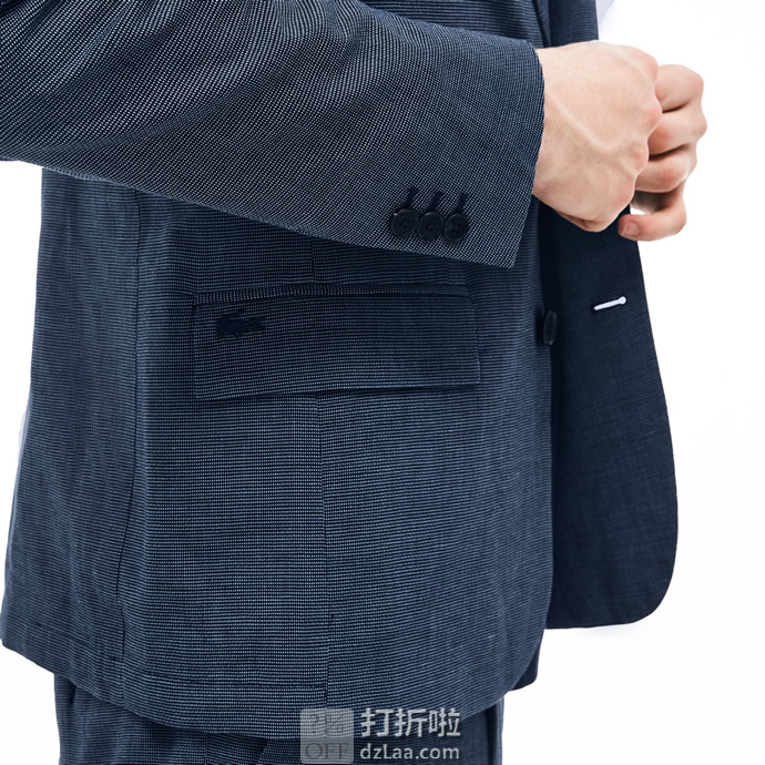 Lacoste 法国鳄鱼 修身款 男式休闲西装夹克 L码2.4折.85 海淘转运到手约￥767
