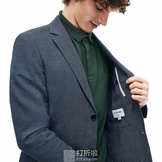 Lacoste 法国鳄鱼 修身款 男式休闲西装夹克 L码2.4折.85 海淘转运到手约￥767