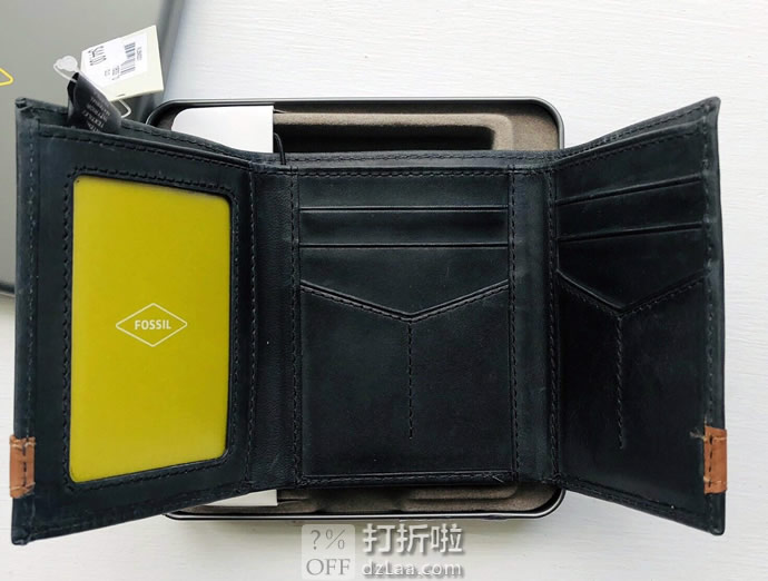 Fossil 化石 Quinn 男式三折钱包 6.3折.79 海淘转运到手约￥206 中亚Prime会员凑单免运费直邮到手约￥220