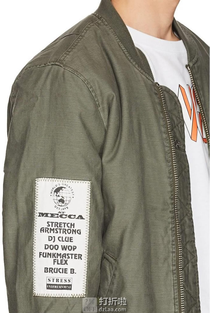 Alpha Industries 阿尔法军工 MA-1 No Sleep款 男式飞行夹克 S码3.2折.93 海淘转运到手约￥607