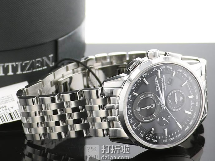 金盒特价 CITIZEN 西铁城 AT8110-53E 五局电波表 世界时万年历计时码表 光动能男式手表 3.7折9.99史低 海淘转运关税补贴到手约￥1753