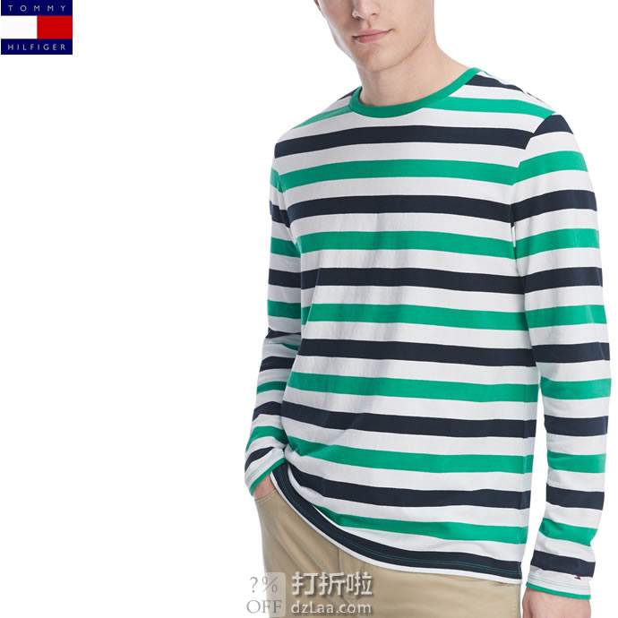 Tommy Hilfiger 汤米希尔费格 圆领男式长袖T恤 3.6折.22 海淘转运到手约￥125