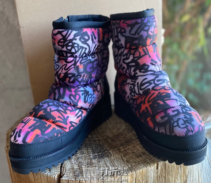 UGG Ridge Graffiti Pop 防水保暖 女式厚底雪地靴 短靴 3.5折.93 海淘转运到手约￥576