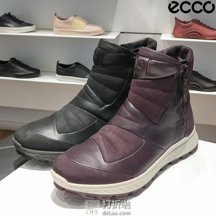 ECCO 爱步 Exostrike 突破系列 Hydromax 防泼水 侧拉链女式户外保暖短靴 38码4.2折.63 海淘转运到手约￥678