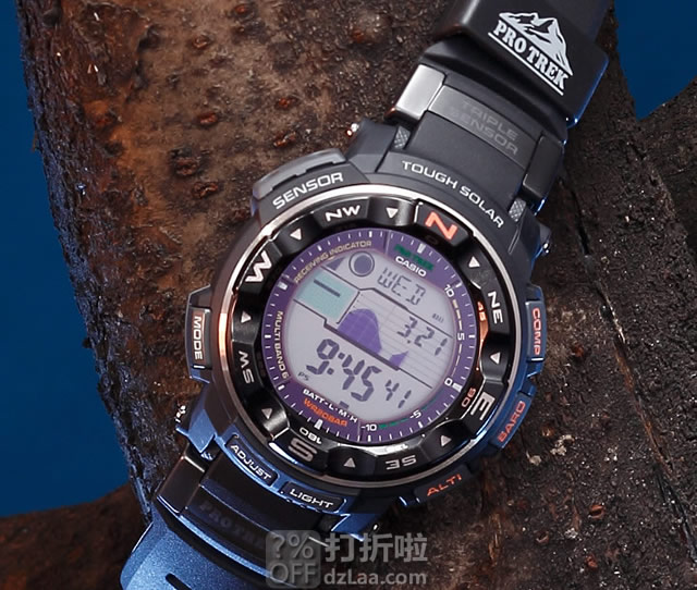 金盒特价 Casio PRW-2500R-1CR 卡西欧 三重感应 6局电波表 4.5折4.99 海淘关税补贴到手约￥1029