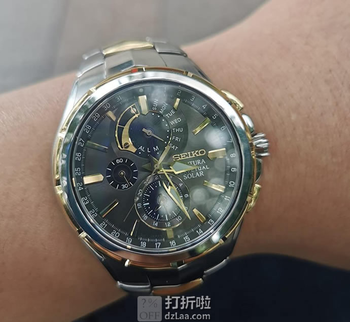 Seiko 精工 Coutura系列 SSC376 3眼计时 男式光动能手表 ￥1385.04秒杀